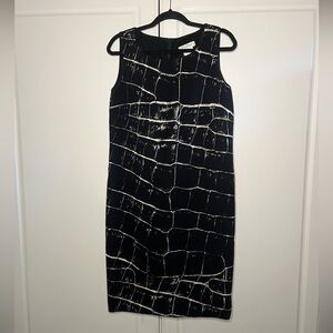 Max Mara 100%Virgin Wool Crocodile Print Shift Dress